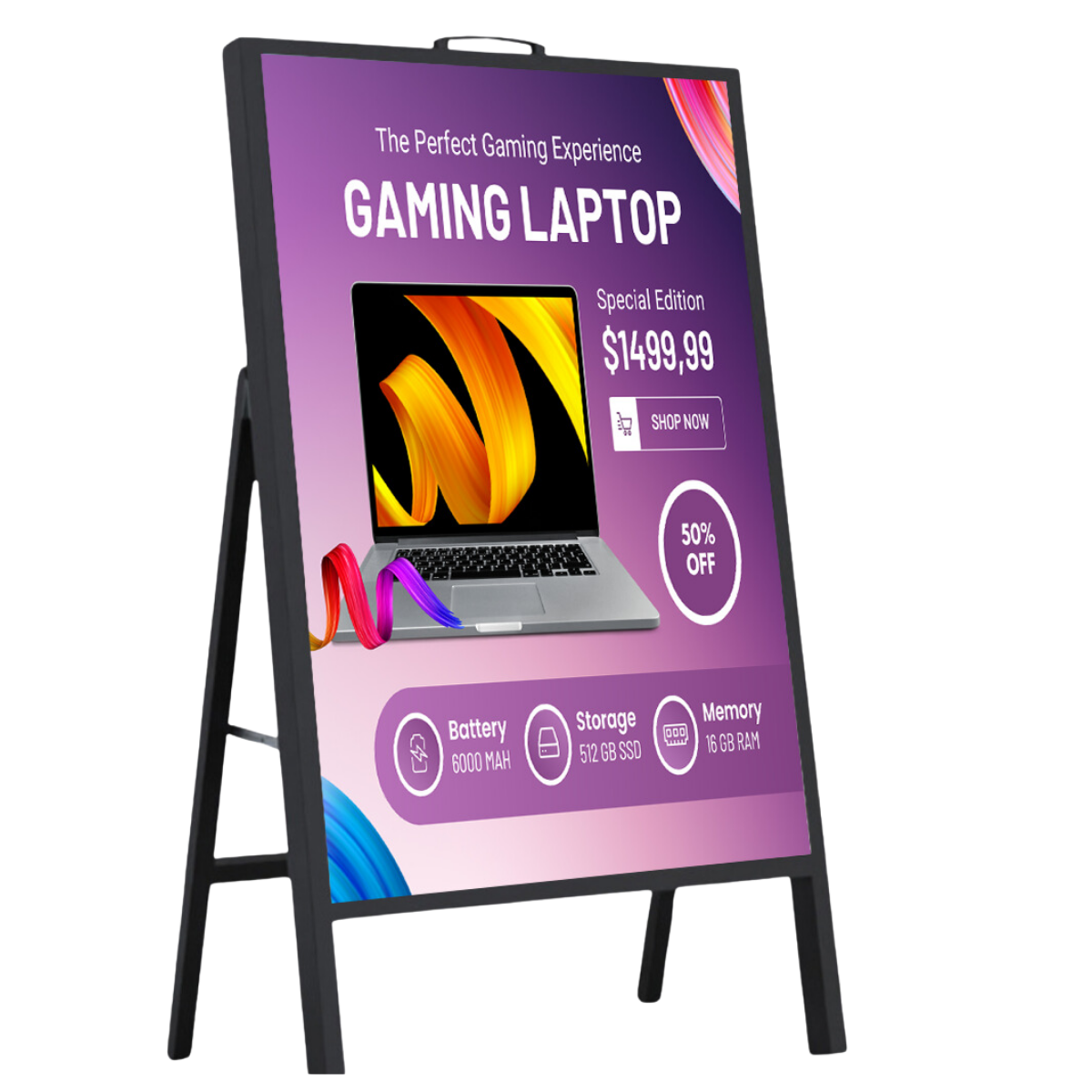 TZY-L6F Standing A-Shaped Fabric LED Lightbox